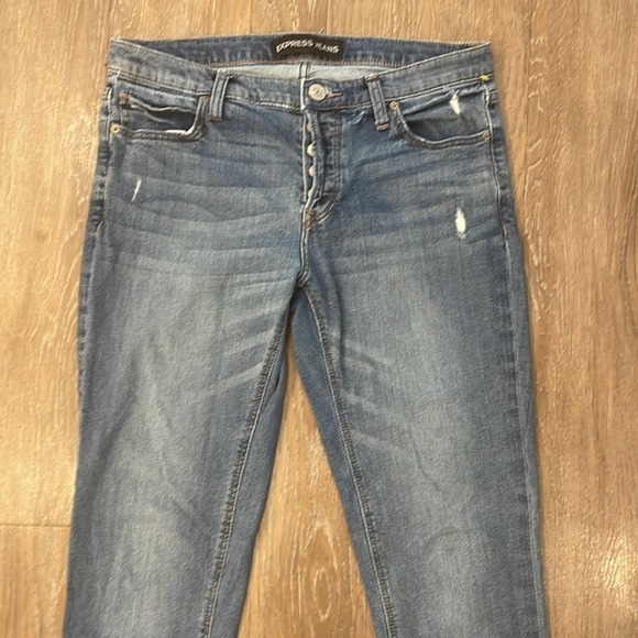 Express• Girlfriend Button-Fly Jeans - Picture 3 of 11